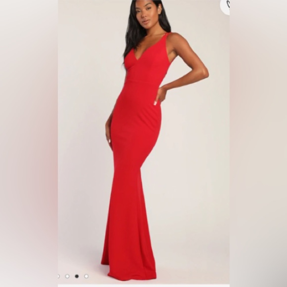 Red strappy Evening Gown